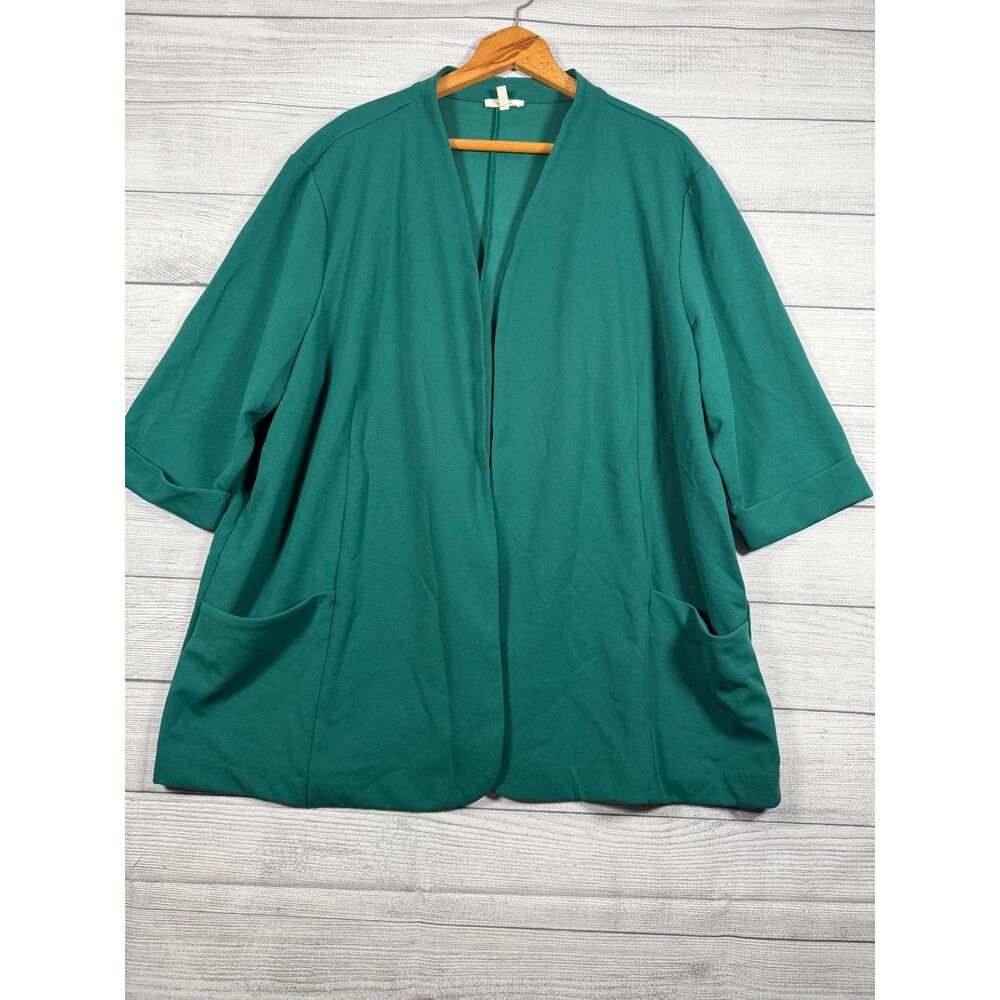 Maurices Women’s 3X Teal Green Open Front 3/4 Sleeve Blazer 4275